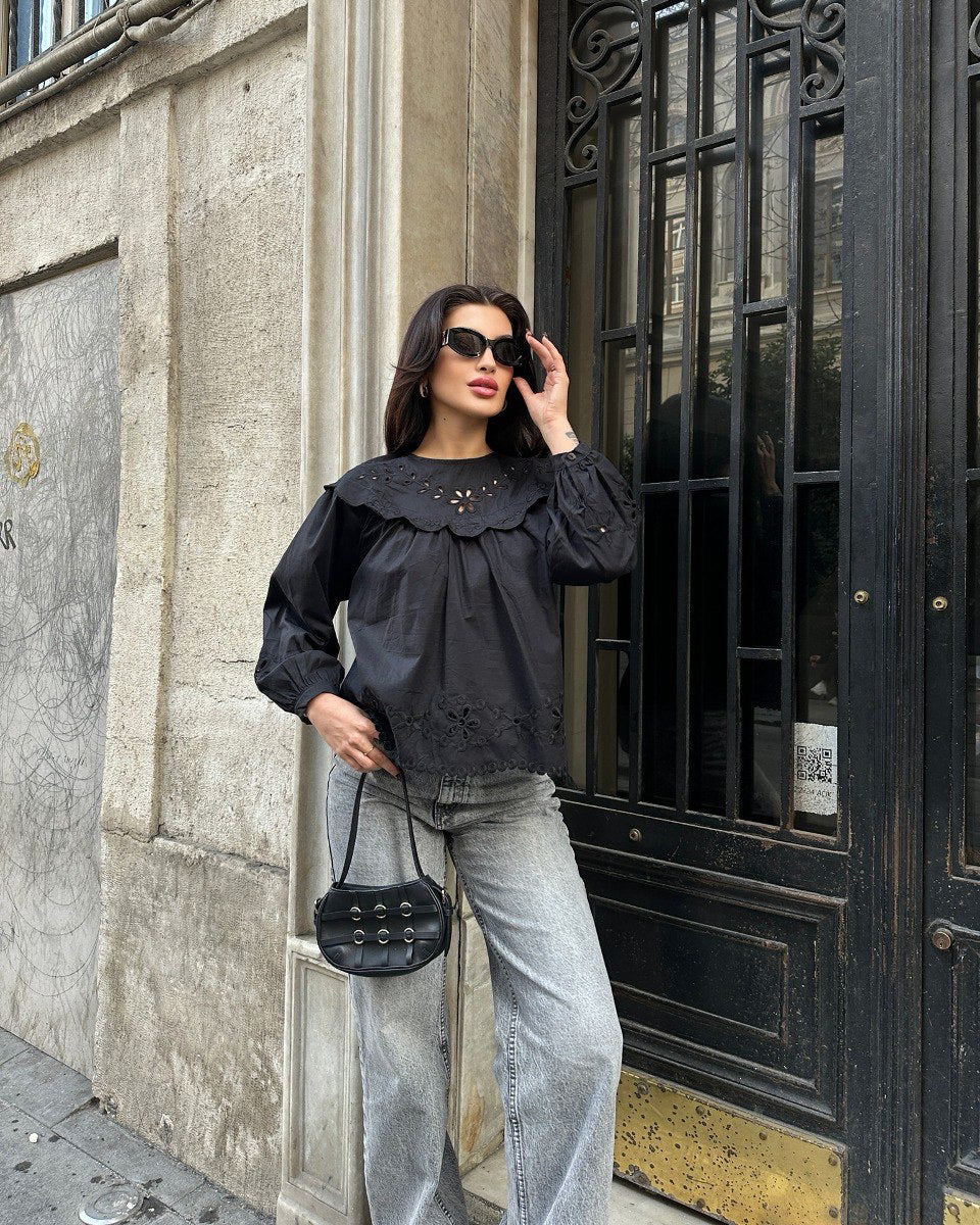 STYLE-Black Vintage Blouse